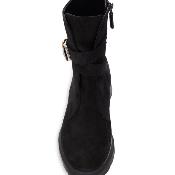 NEW STUART WEITZMAN 32MM Crystal Buckle Suede Ankle Boots - Picture 4 of 13